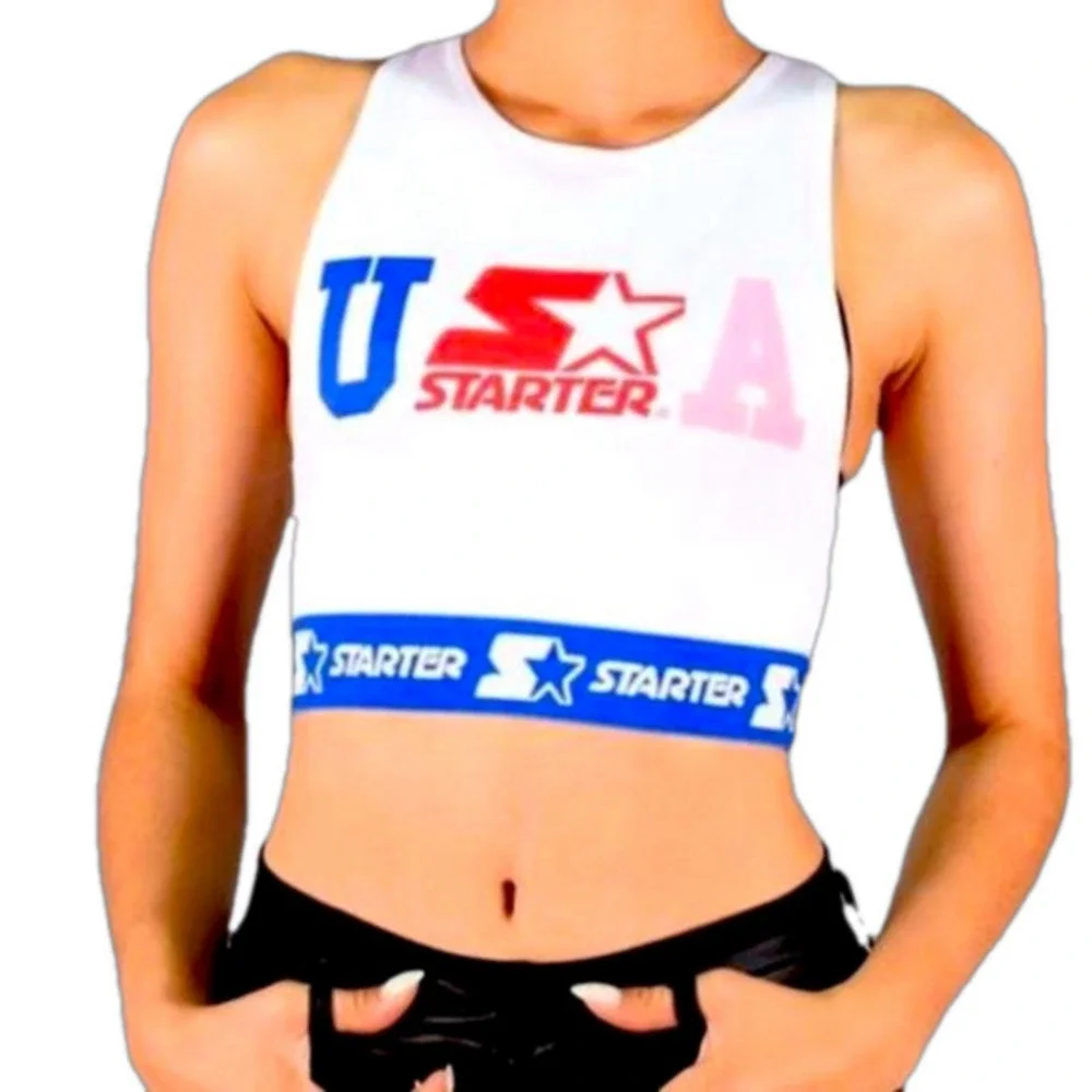 Zara & Starter Limited Edition Crop Top Women’s Size Large USA Logo